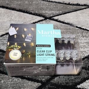 MARTHA STEWART LED 6 FT CLEAR CLIP LIGHT STRING WARM WHITE TIMER MODE